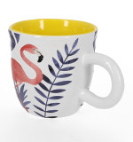 Custom Logo 16oz Round Hand Paint Earthenware Cup White Ceramic Coffee Mug