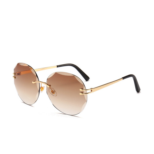11135 Superhot Eyewear Fashion Women Sun glasses Diamond Cutting Rimless Sunglasses