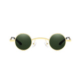 203101 Superhot Eyewear 2019 Fashion Steampunk Style Gold Small Round Metal Sunglasses