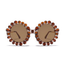 14332 Superhot Eyewear 2019 Luxury Brand Designer Sun glasses Round Oversized Women Bling Crystal Rhinestone Sunglasses