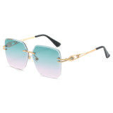 26437 Superhot Eyewear 2019 Fashion Lady Frameless Sun glasses Tinted Women Rimless Sunglasses