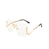 10435 Superhot Big Size Rimless Cutting Edge Manner of Africa Popular Style Metal Temple Attractive 2018 Sunglasses Women