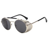 11936 Superhot Eyewear 2019 Vintage Double Bridge Shades Round Metal Goggles Steampunk Sunglasses