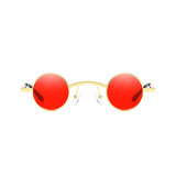 203101 Superhot Eyewear 2019 Fashion Steampunk Style Gold Small Round Metal Sunglasses