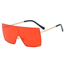 25937 Superhot Eyewear 2020 Fashion Chain Style Temple Sun glasses Flat Top Women Shades Sunglasses