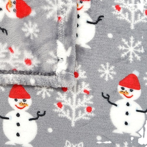 Popular cute super soft Christmas snowman print flannel fleece blanket