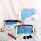 New thick TPU laser magic color makeup bag large transparent jelly waterproof cosmetic bag