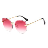 23137 Superhot Eyewear 2019 Frameless Women Sun glasses Shades Fashion Pointed Cat Eye Sunglasses