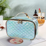 New trending luxury laser PU leather makeup bags organizer travel brush storage bag make up case cosmetic bags