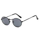 Superhot Eyewear A0418 Classic Retro Vintage Small Oval Metal Sunglasses