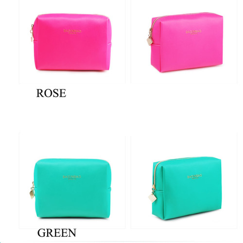 Eco-friendly PU leather cosmetic bag small make up bags with logo stamping