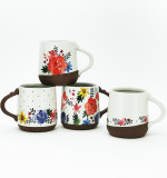 Factory direct sales ceramic mug 12oz handle Handpaint Drink Cup Coffee Mugs Ceramic Camping Mug