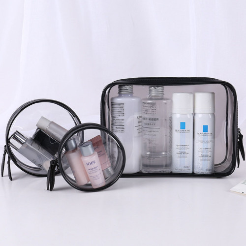 Amazon Hot Sells Organizer Clear Travel PVC Zipper Bags WaterProof Makeup Transparent Cosmetic Bags