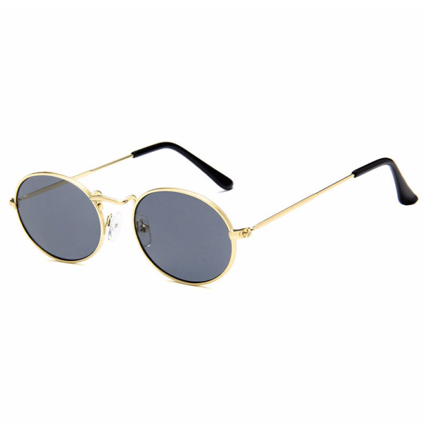 Superhot Eyewear A0418 Classic Retro Vintage Small Oval Metal Sunglasses