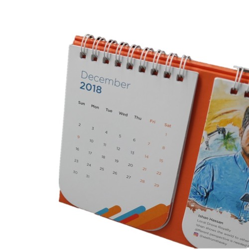 Promotional Folding Paper Creative Desk Calendar Table Calendar Printing Calendar Photo Frame Clock