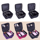 Amazon Hot Sale Professional Organizer Large Makeup Bag Makeup Brush Cosmetic Bag With Hard Dividers