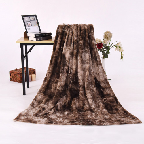 Wholesale Super Soft Tie-Dye Pattern Fake Fur Blanket