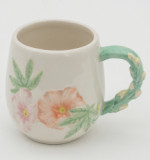 OEM Water Cafe Cup Hand Prints Birds 12oz Large Porcelain Mug Ceramic