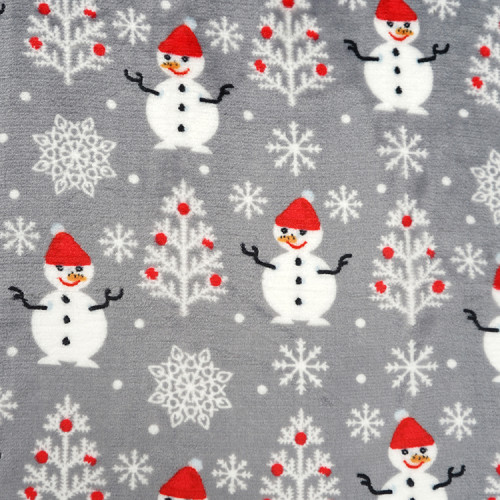 100% polyester super soft printed snowman Christmas flannel fleece blanket