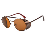 11936 Superhot Eyewear 2019 Vintage Double Bridge Shades Round Metal Goggles Steampunk Sunglasses