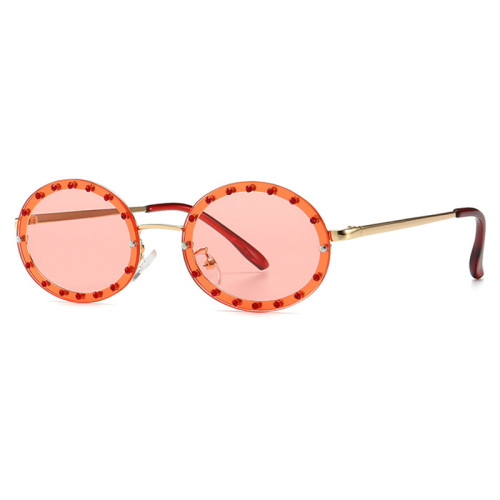 Superhot Eyewear 27033 oval Frame lady rhinestone round shape 2019 new design sunglasses