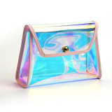 Large Capacity Good Quality Pure Color Hand Hold PVC Laser Cosmetic Bag