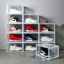 Amazon Hot Selling Side Open Door Steady Stacking Custom Logo OEM Giant Black Sneakers Plastic Black Shoe Box