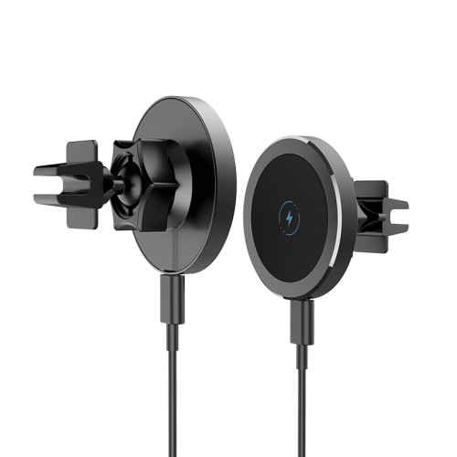 15W Magnetic Wireless Car Charger Mount with Secure Air Vent Clamp For iPhone 12 Series Phones