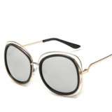Fashion Women Sunglasses Classic Alloy Wire Frame Round Shades Vintage Ladies Brand Designer Sun Glasses Oculos de sol 104401