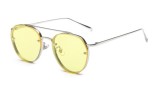 Women Sunglasses Round Fashion Female Alloy Frame Colorful Sunglasses Clear Mirror lens Women Brand Design Oculos de sol 86701