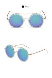 Restore Ancient Ways Round Sunglasses For Women Brand Designer Sunglasses Coating Half Moon 104301