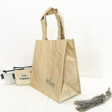 Cheap and mass sale laser laminated non woven wedding gift shoulder tote bag