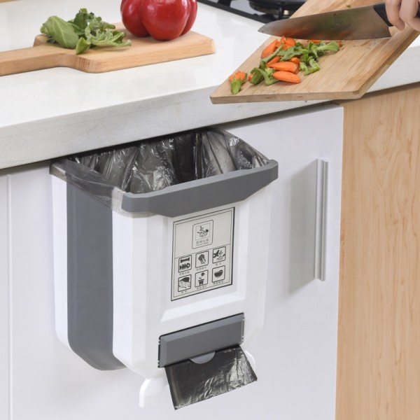 2020 amazon hot foldable hanging trash can for Cabinet foldable trash can wall mounted trash can kitchen foldable for Car