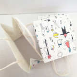 Fashion and handmade custom printed white gift paper bag