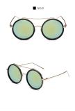 Restore Ancient Ways Round Sunglasses For Women Brand Designer Sunglasses Coating Half Moon 104301