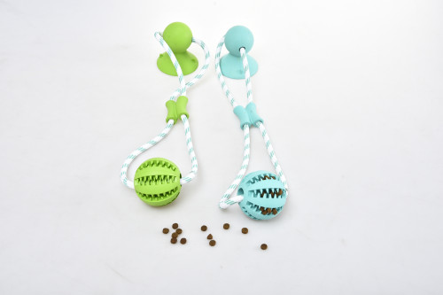Indoor & Outdoor Puppy Interactive Chewer Ball Strong Sucker Rubber Dog Toy