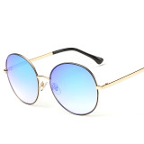 Vintage Fashion Round Sunglasses For Big Face Women Circle Metal Reflective Mirror Sun Glasses For Ladies Oculos Feminino 120201