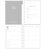 2022 Custom Printing Cute Happy Vintage Journal Organizer Diary Spiral Notebook A5 PU Leather Disc Bound Planner
