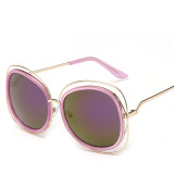 Fashion Women Sunglasses Classic Alloy Wire Frame Round Shades Vintage Ladies Brand Designer Sun Glasses Oculos de sol 104401