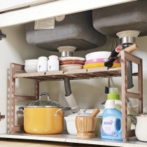 Amazon hot sale 2 tier kitchen sink storage BSCI factory under sink organizer high quality expandable under sink storage