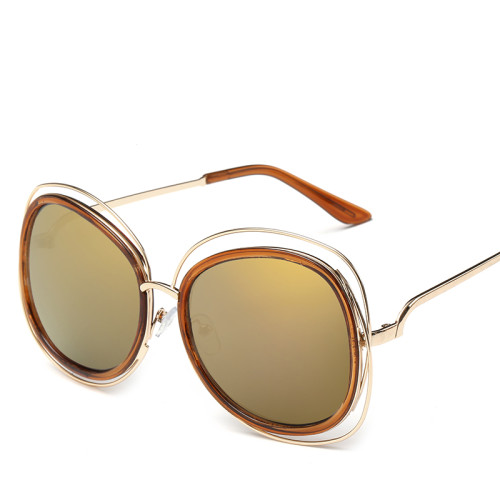 Fashion Women Sunglasses Classic Alloy Wire Frame Round Shades Vintage Ladies Brand Designer Sun Glasses Oculos de sol 104401