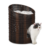 Cheap Price Modern Stylish Artical Rattan Material Cat Bed Tree House Furniture With Soft Cushion