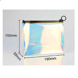 2021 hot sale OEM TPU waterproof laser transparent PVC Holographic makeup custom cosmetic bags