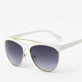 Sunglasses Women Newest Brand Designer Alloy Temple Semi-Rimless Frame Sun Glasses UV400 Vintage 92101