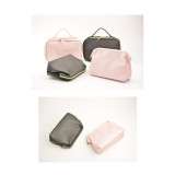 Small PU leather  cosmetic train bag cosmetic organizer case makeup bag