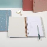 2022 Custom Logo Office School Weekly Diary Notebook Journal Pu Leather Softcover Spiral Planner