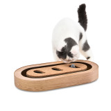 Durable Scratcher Toy Interactive Catching Mouse Game Wooden Cat Scratch