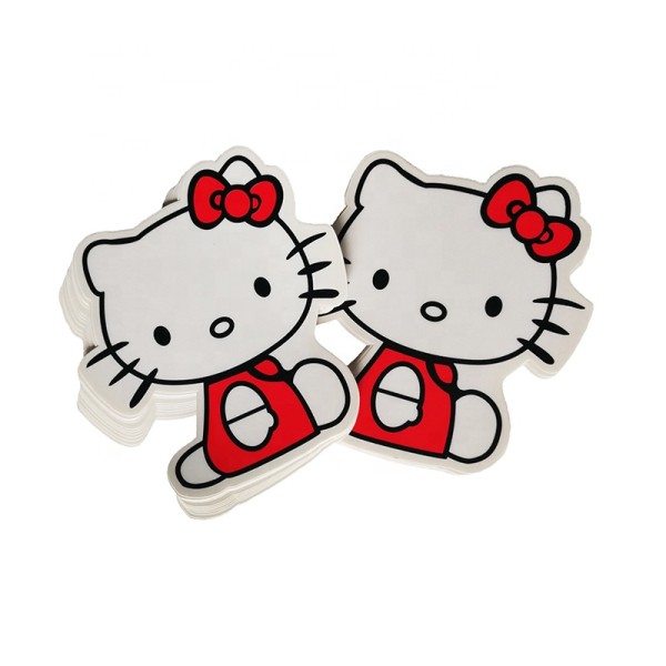 Custom self adhesive outdoor Cute hello kitty paper cartoon car sticker for children