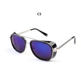 Superhot Male Steampunk Sunglasses Tony Stark Retro Vintage Eyewear Men Steampunk Sun Glasses UV400 oculos de sol 10208