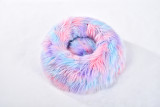 Tropical Summer Monsoon Series Pet Colorful Cave House Super Plush Soft Cat Dog Cushion Donut Bed